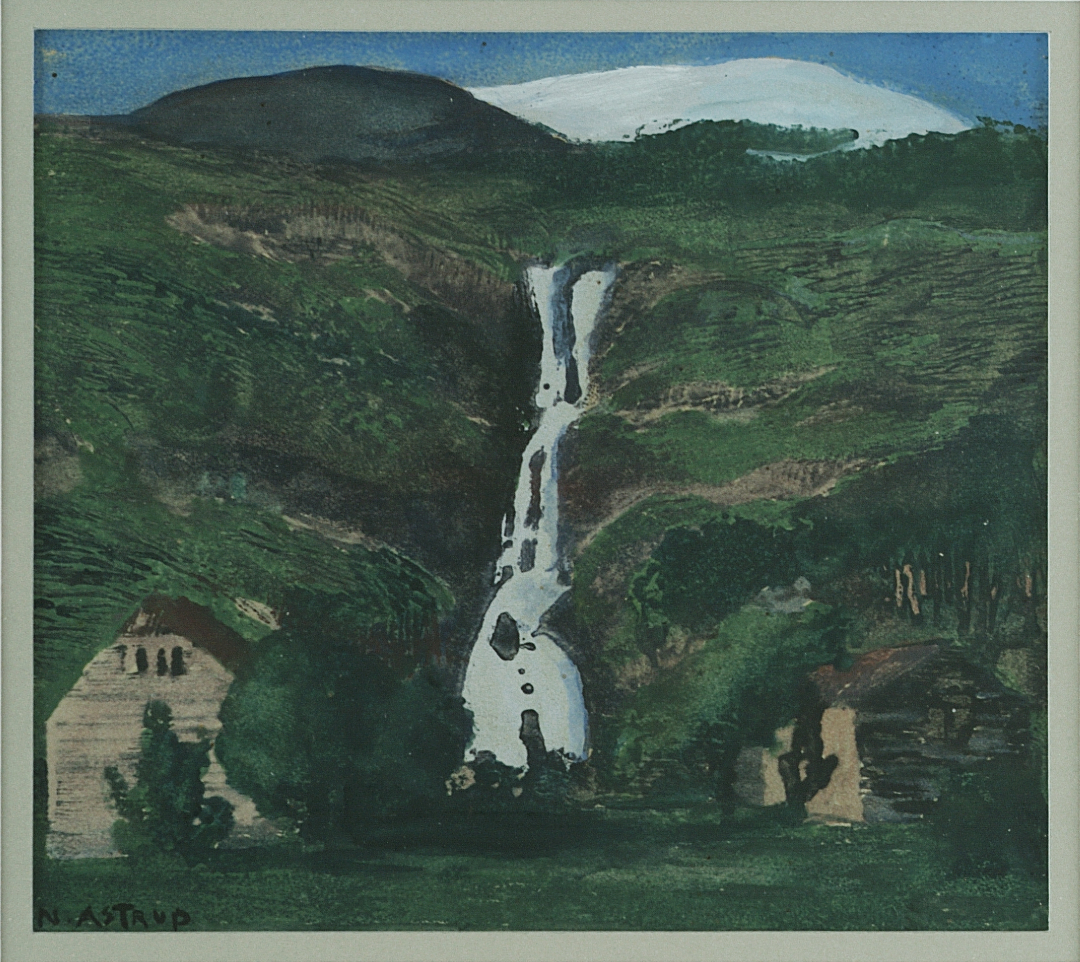 Waterfall and Glacier