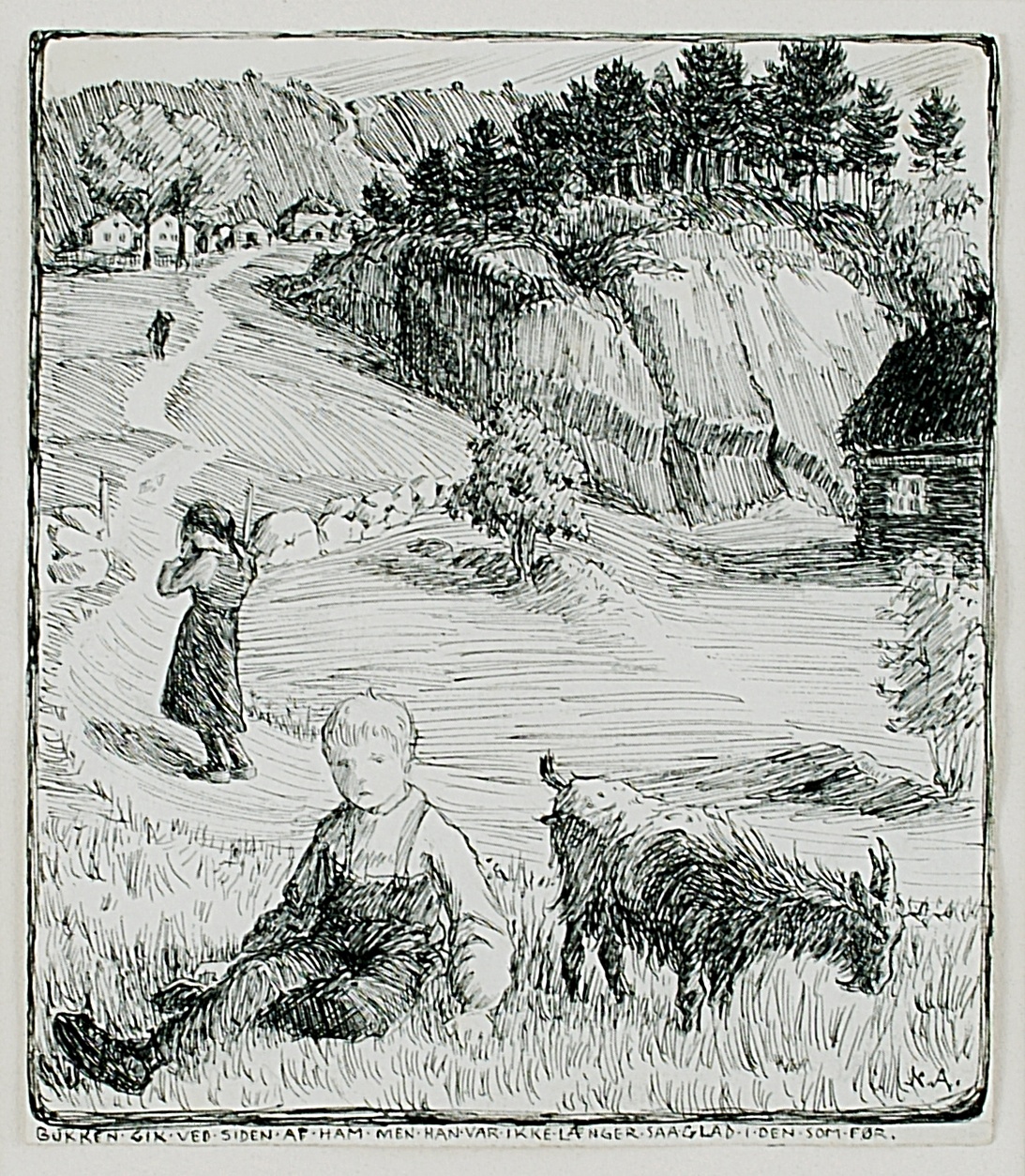 Bj. Bjørnson, scene from A Happy Boy