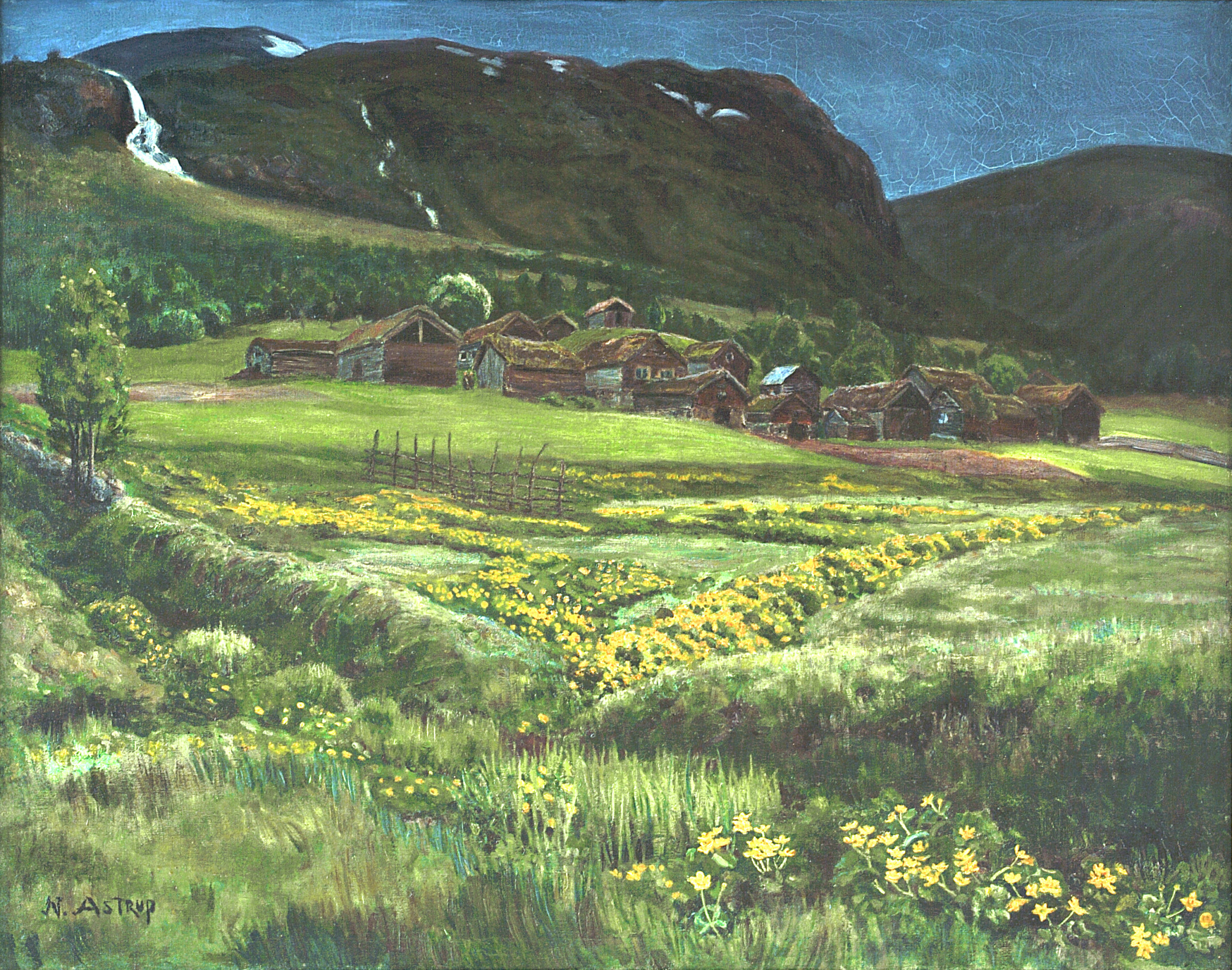 June Night and Old West Country Farmyard
