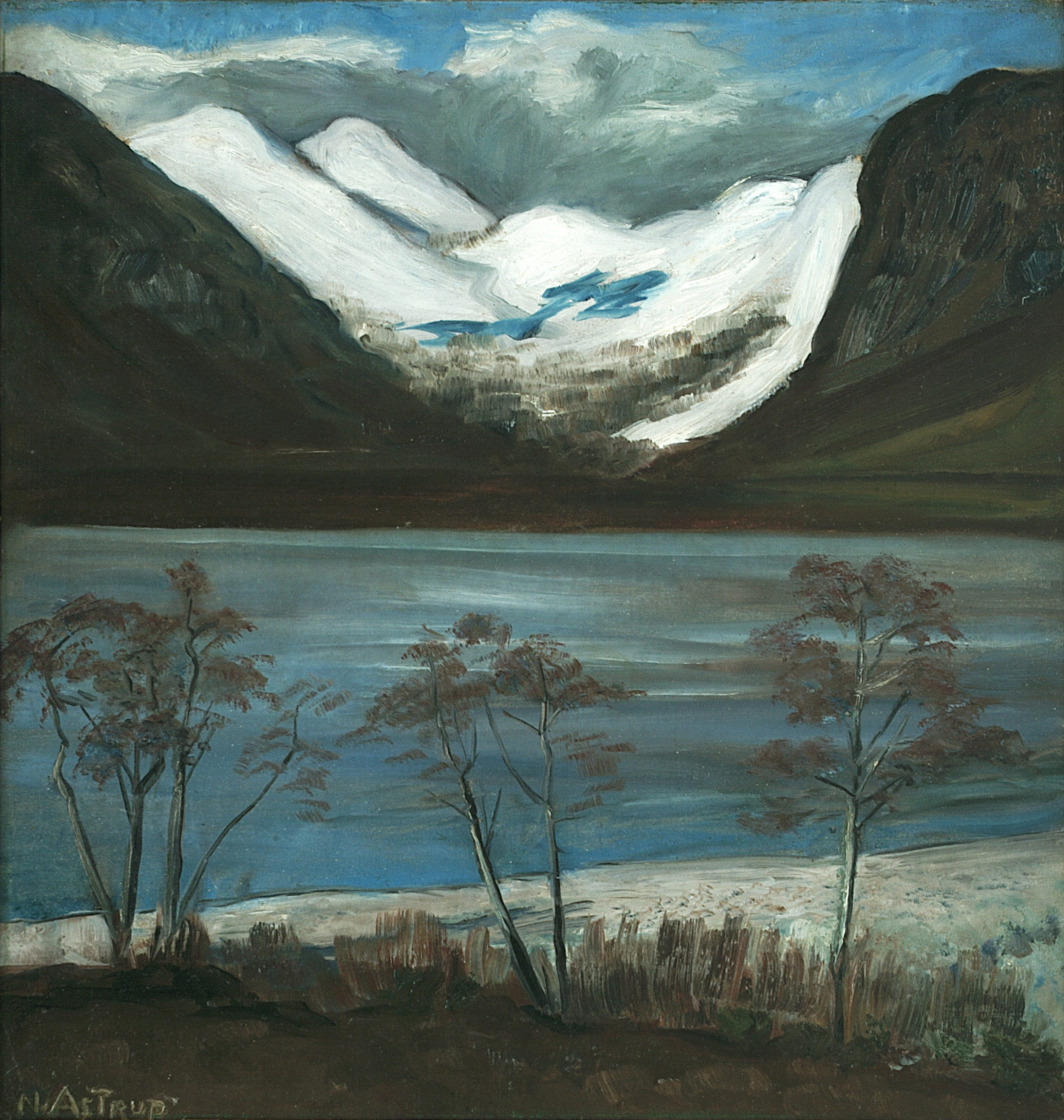 Trees and Snowy Mountains